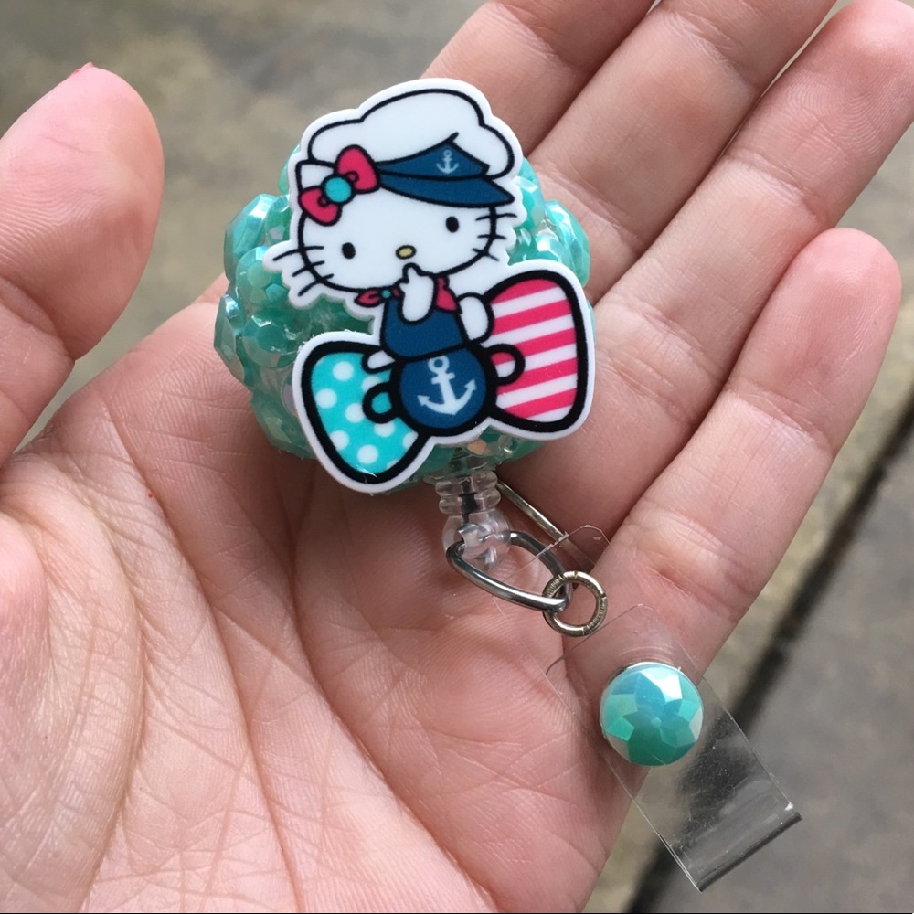 {LAST 2} Embellished Hello Kitty Badge Holder